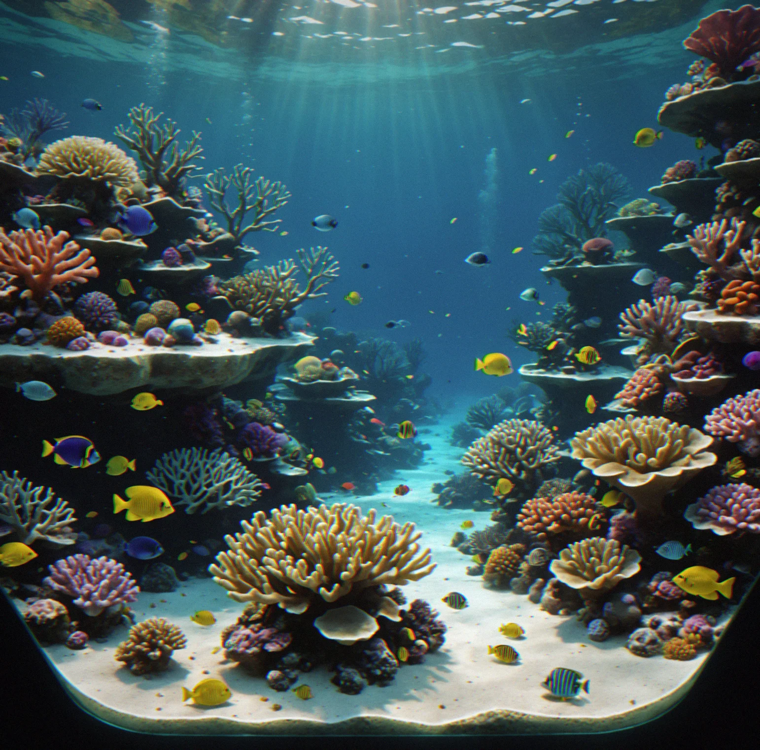 In-game dashboard displaying five water parameters with color-coded status indicators